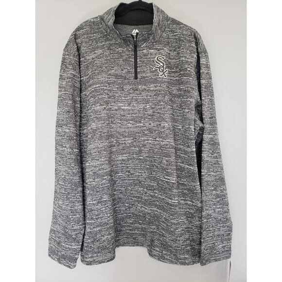 NEW Chicago White Sox Men’s 2XL Long Sleeve Quarter Zip Gray Pullover Majestic - Picture 1 of 6